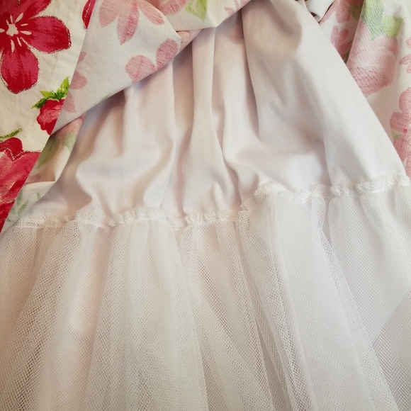 Bonnie Jean Fit and Flare Floral T-Strap Sundress Pink Green White Flowers 14 - Picture 2 of 8